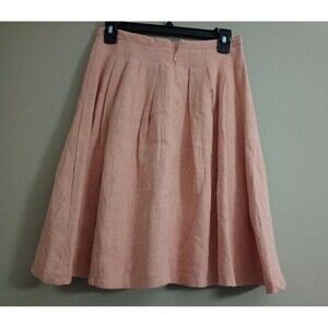 Everly Peach Cotton Linen Blend Skirt Size Small